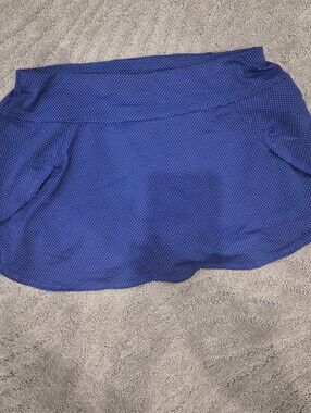 Lucky In Love Brand Royal Blue Graphic Tennis  Skirt W/ Skorts - Size Small